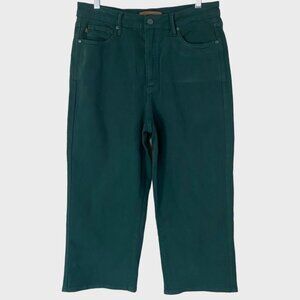 Judy Blue Tummy Control Wide-Leg Jeans Size 31 Teal Green High-Waisted Cropped
